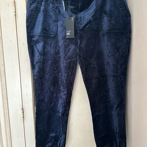 PAIGE Navy Velvet Pants NWT